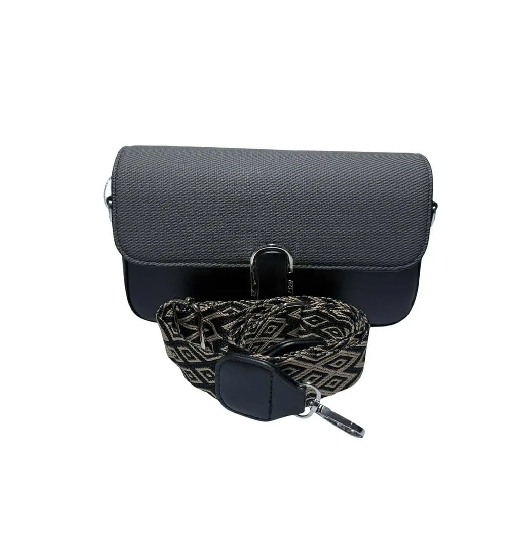 Bolso Cruzado Rosado con Correa Étnica Rosado y Blanco FGA HOME