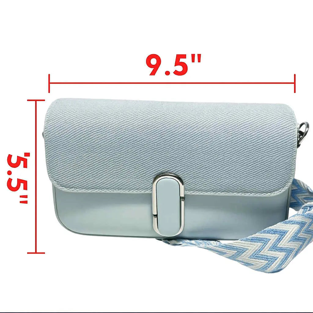 Bolso Cruzado Rosado con Correa Étnica Rosado y Blanco FGA HOME