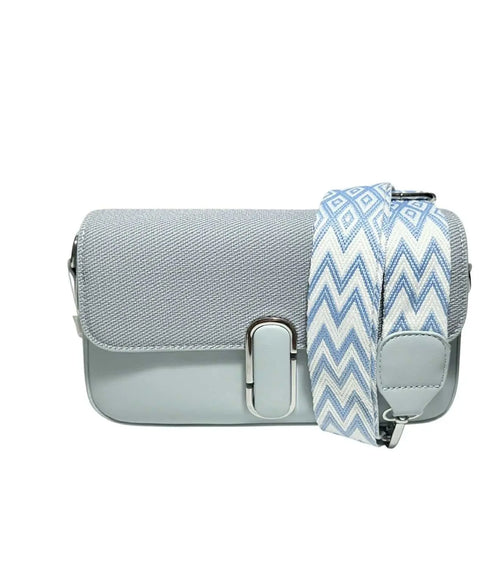 Bolso Cruzado Rosado con Correa Étnica Rosado y Blanco FGA HOME